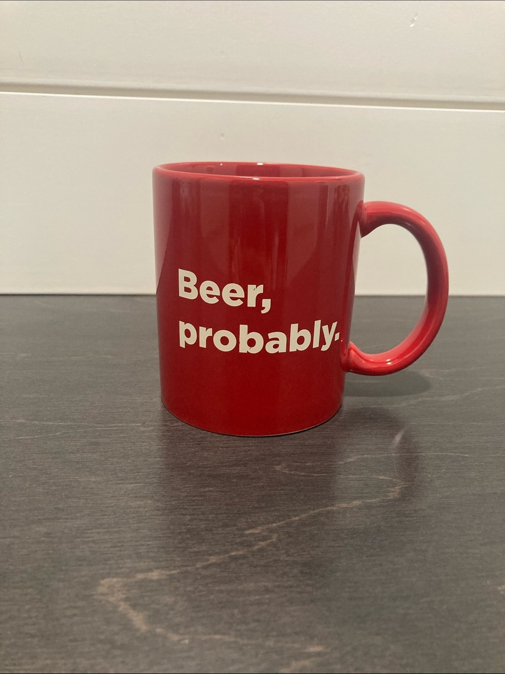 New Belgium Fat Tire Red Novelty Ceramic Coffee Mug - "Beer, probably." GUC